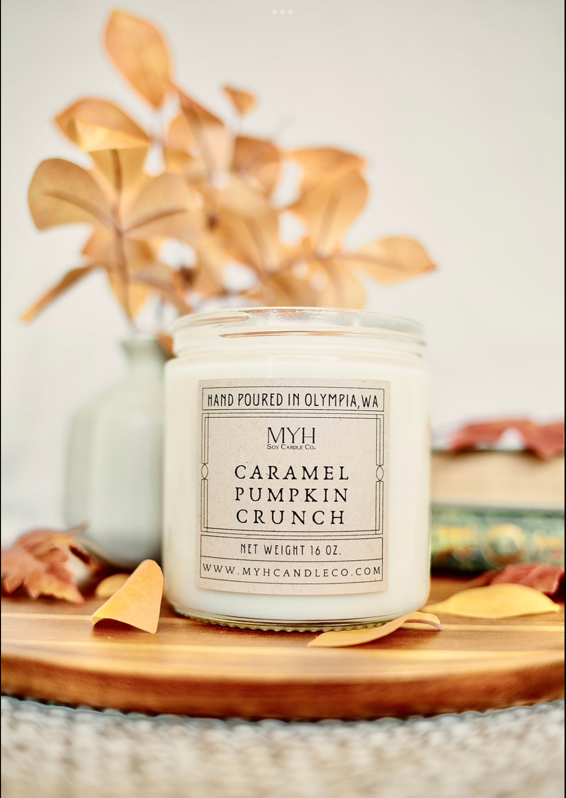 24OZ My Yummy House Hand Poured in Olympia Caramel Pumpkin Crunch Candle